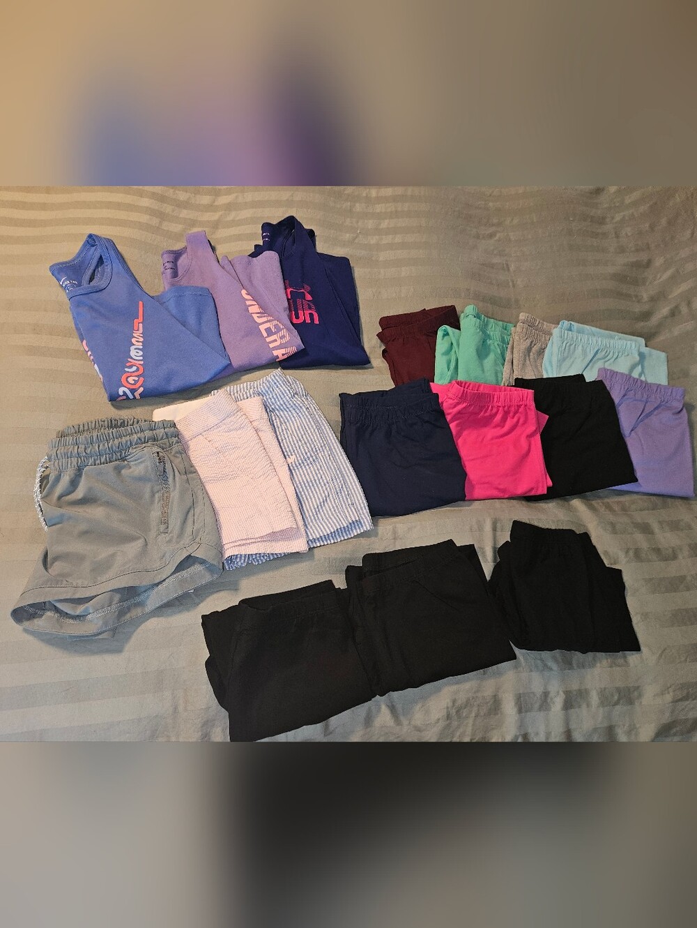 Girls Size- (10/12 - 14) Leggings, Capris, Shorts & Tanktop Bundle. NEW